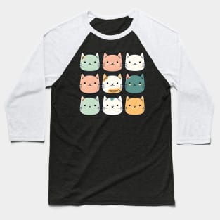 Cute Cat Face Baseball T-Shirt